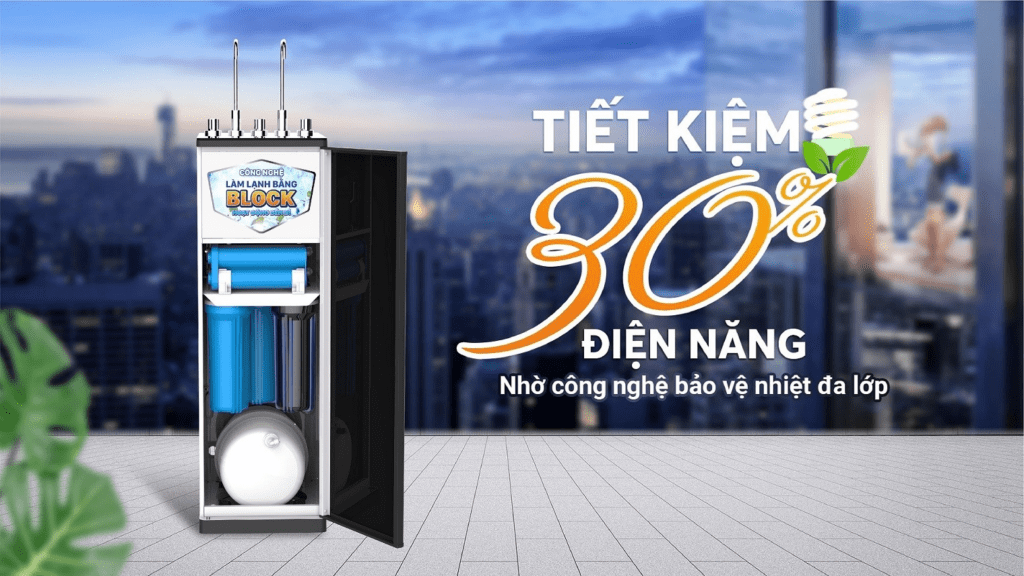 Máy lọc nước nóng lạnh Karofi KAD-D66 tiết kiệm điện năng