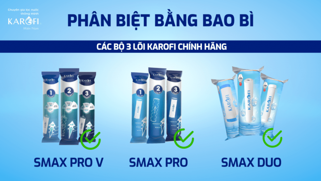 Cách phân biệt lõi lọc nước số 1 2 3 Karofi thật giả
