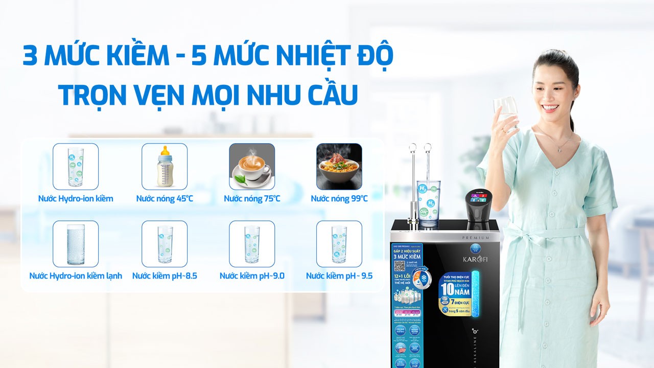 KAE-S88 PROMAX: 3 mức kiềm, 5 mức nhiệt độ