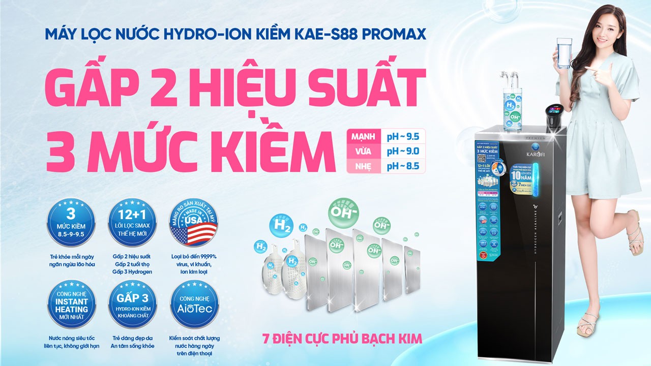KAE-S88 Promax: Gấp 2 hiệu suất, 3 mức kiềm