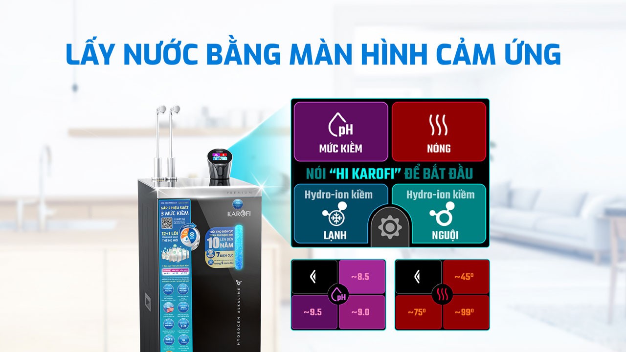 KAE-S88 PROMAX: lấy nước bằng màn hình cảm ứng