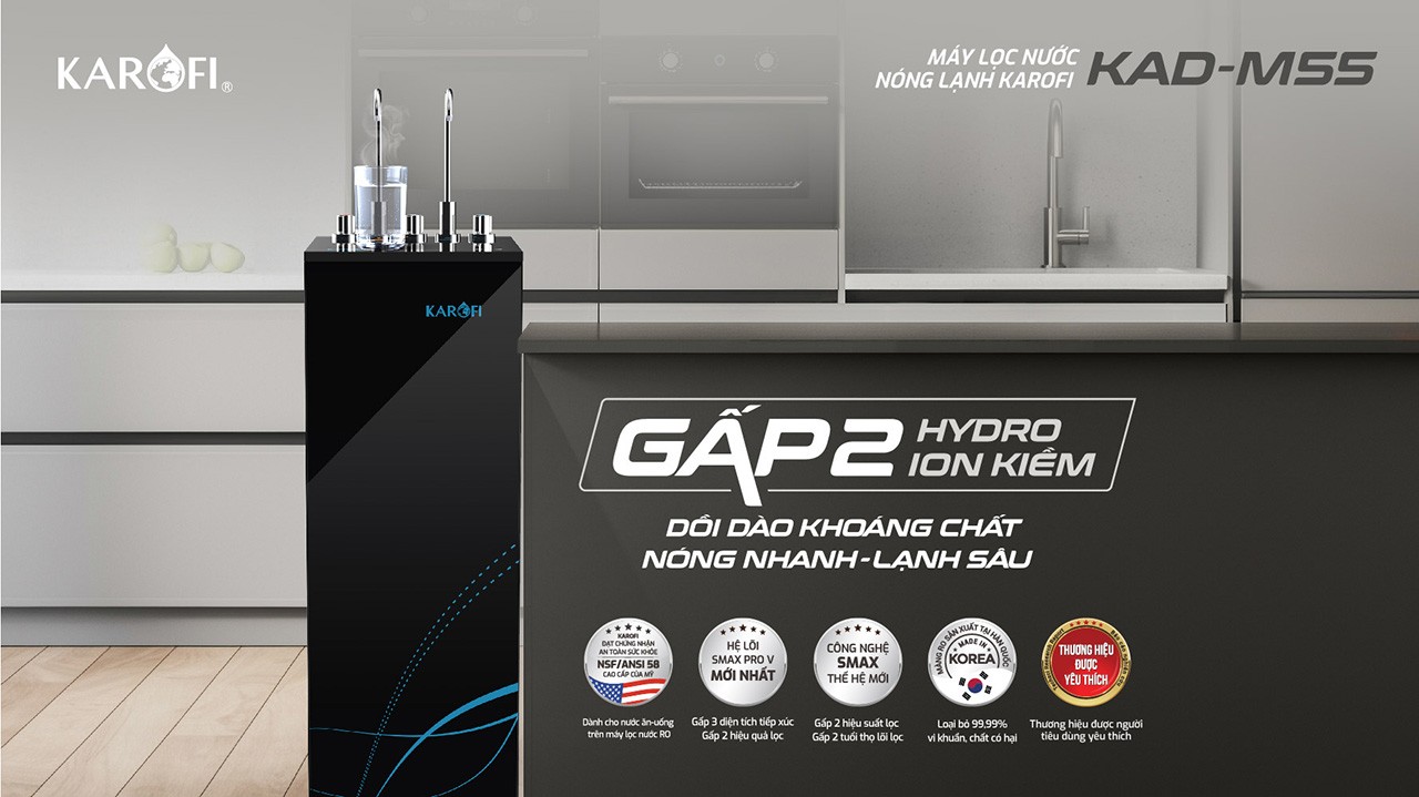 KAD-M55: gấp 2 hydro ion kiềm