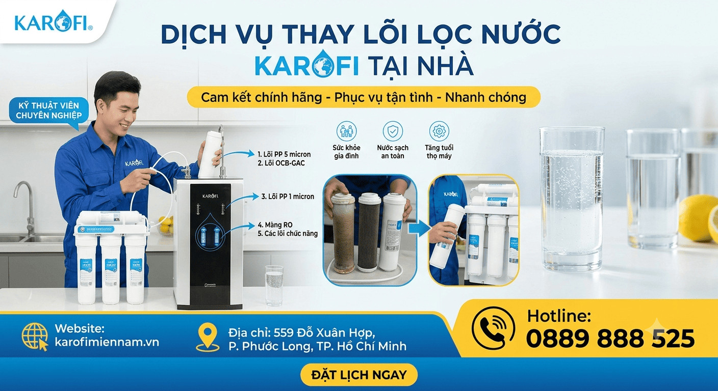 Dịch Vụ Thay Lõi Lọc Nước Karofi Tại Nhà